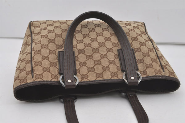 Authentic GUCCI Vintage Shoulder Tote Bag GG Canvas Leather 113019 Brown 6530I