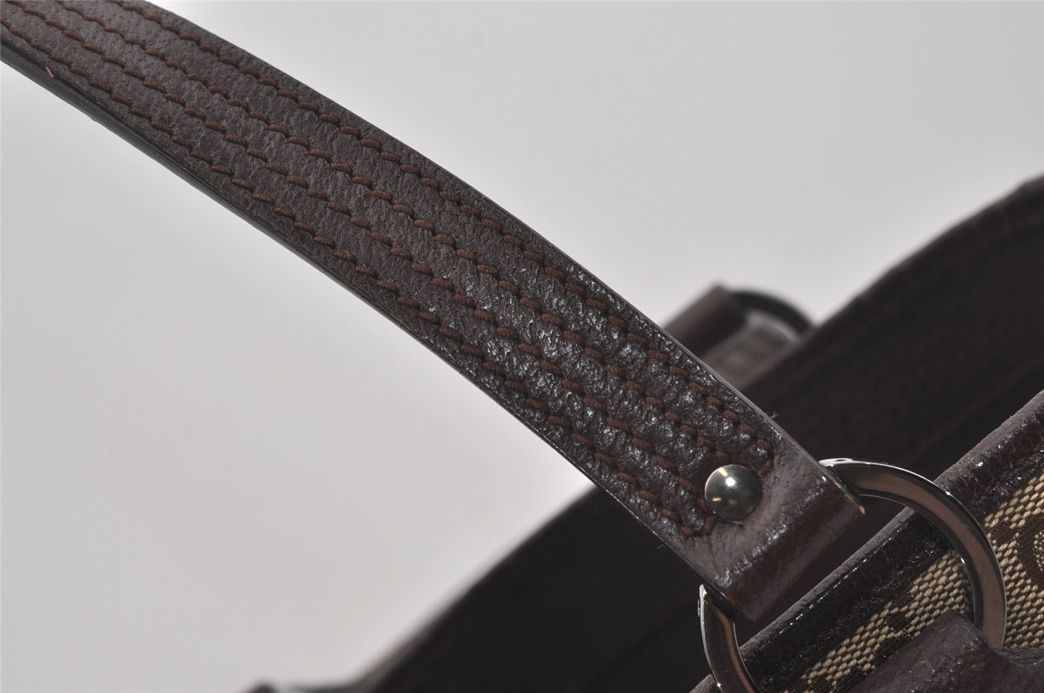 Authentic GUCCI Vintage Shoulder Tote Bag GG Canvas Leather 113019 Brown 6530I