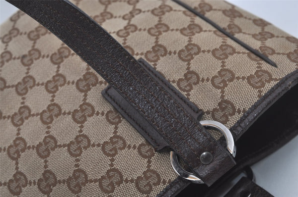 Authentic GUCCI Vintage Shoulder Tote Bag GG Canvas Leather 113019 Brown 6530I