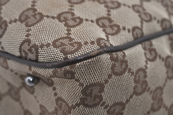 Authentic GUCCI Vintage Shoulder Tote Bag GG Canvas Leather 113019 Brown 6530I