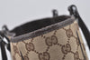 Authentic GUCCI Vintage Shoulder Tote Bag GG Canvas Leather 113019 Brown 6530I