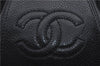 Authentic CHANEL Caviar Skin CoCo Mark Cosmetic Pouch Purse Black 6531C