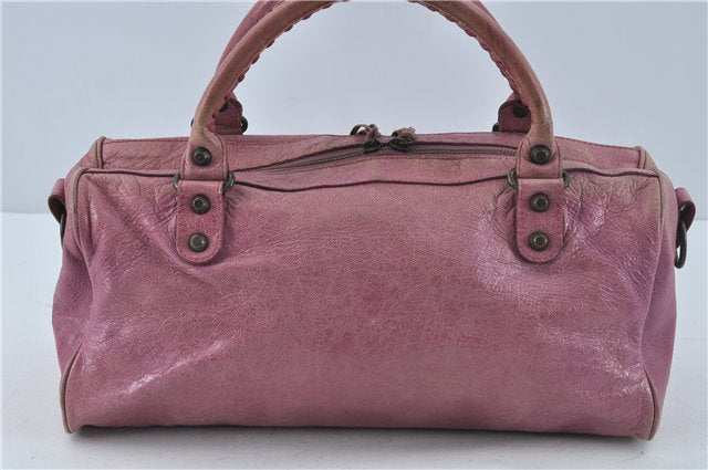 Authentic BALENCIAGA Classic The Twiggy 2Way Hand Bag Leather 128523 Pink 6532B