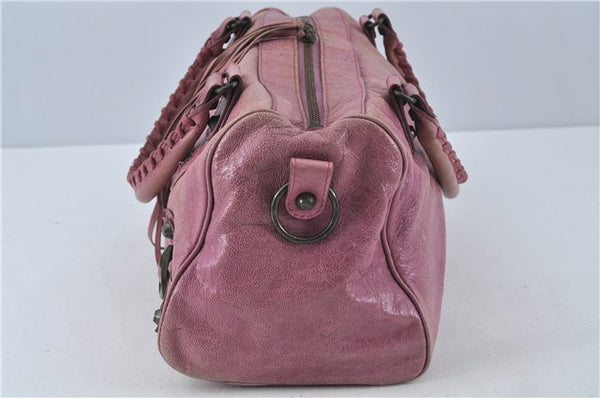 Authentic BALENCIAGA Classic The Twiggy 2Way Hand Bag Leather 128523 Pink 6532B