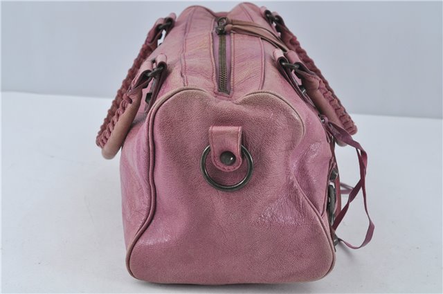 Authentic BALENCIAGA Classic The Twiggy 2Way Hand Bag Leather 128523 Pink 6532B