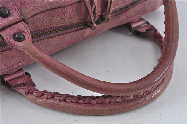 Authentic BALENCIAGA Classic The Twiggy 2Way Hand Bag Leather 128523 Pink 6532B