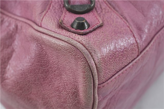 Authentic BALENCIAGA Classic The Twiggy 2Way Hand Bag Leather 128523 Pink 6532B