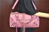 Authentic BALENCIAGA Classic The Twiggy 2Way Hand Bag Leather 128523 Pink 6532B