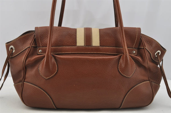 Authentic PRADA Vintage Leather Nappa Shoulder Tote Bag Brown 6532I