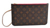 Authentic Louis Vuitton Monogram Neverfull Pouch Purse Clutch Bag Pink LV 6533F