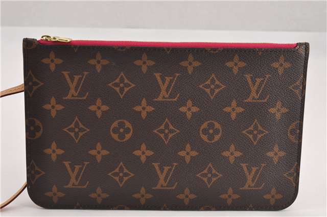 Authentic Louis Vuitton Monogram Neverfull Pouch Purse Clutch Bag Pink LV 6533F