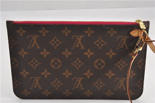 Authentic Louis Vuitton Monogram Neverfull Pouch Purse Clutch Bag Pink LV 6533F