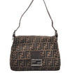 Authentic FENDI Zucca Mamma Baguette Shoulder Bag Canvas Leather Brown 6534I