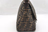 Authentic FENDI Zucca Mamma Baguette Shoulder Bag Canvas Leather Brown 6534I