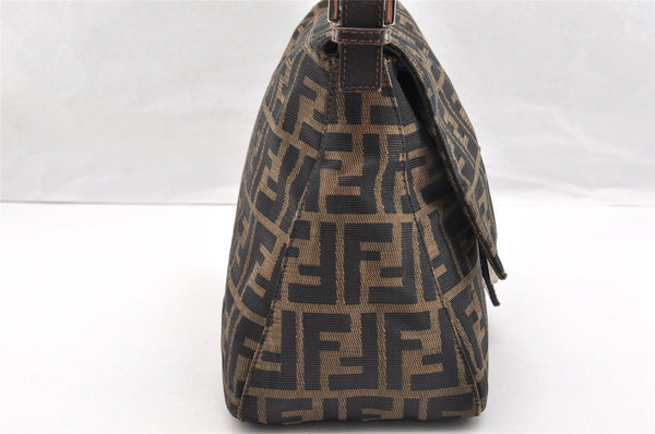 Authentic FENDI Zucca Mamma Baguette Shoulder Bag Canvas Leather Brown 6534I