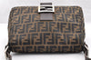 Authentic FENDI Zucca Mamma Baguette Shoulder Bag Canvas Leather Brown 6534I