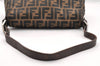 Authentic FENDI Zucca Mamma Baguette Shoulder Bag Canvas Leather Brown 6534I