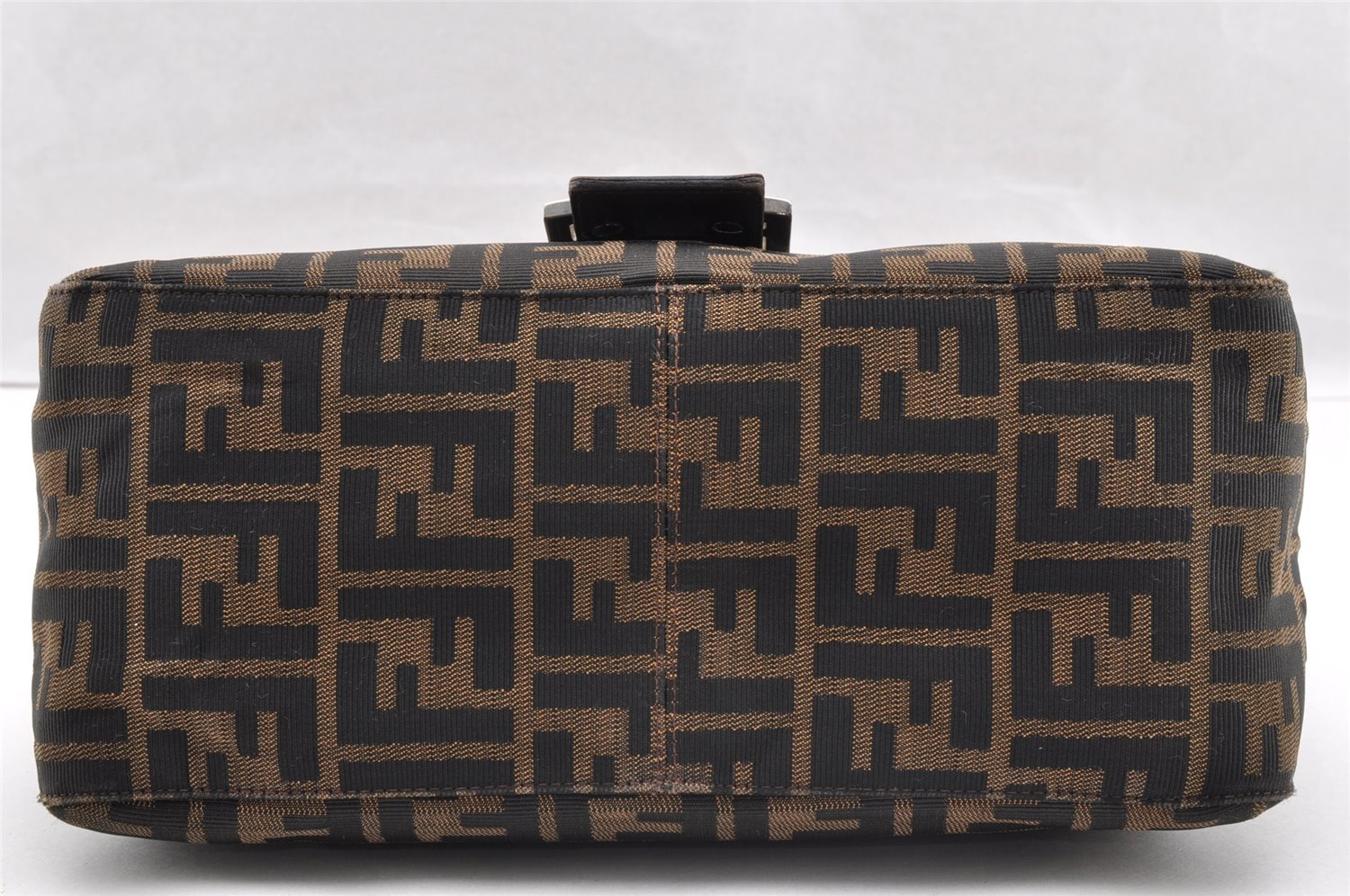 Authentic FENDI Zucca Mamma Baguette Shoulder Bag Canvas Leather Brown 6534I
