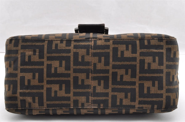 Authentic FENDI Zucca Mamma Baguette Shoulder Bag Canvas Leather Brown 6534I