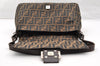 Authentic FENDI Zucca Mamma Baguette Shoulder Bag Canvas Leather Brown 6534I