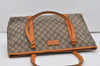 Authentic GUCCI Vintage Shoulder Tote Bag GG PVC Leather 114595 Brown 6535I