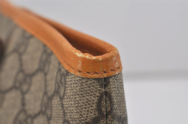 Authentic GUCCI Vintage Shoulder Tote Bag GG PVC Leather 114595 Brown 6535I