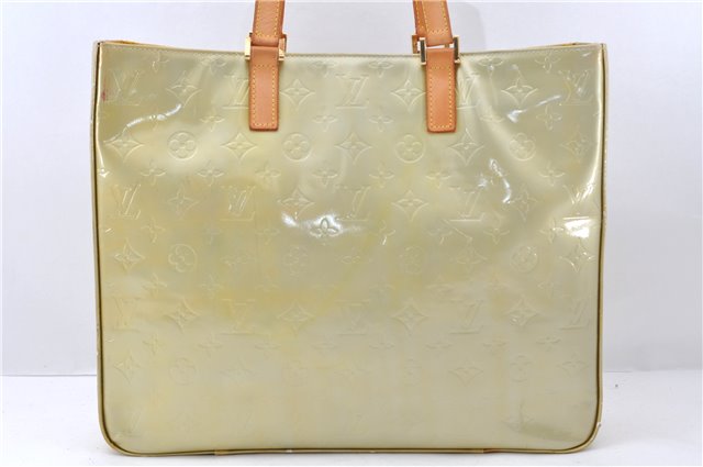 Auth LOUIS VUITTON Vernis Columbus Shoulder Tote Bag Light Green M91028 LV 6536C