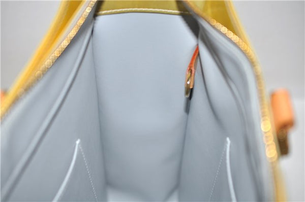 Auth LOUIS VUITTON Vernis Columbus Shoulder Tote Bag Light Green M91028 LV 6536C