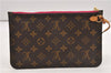 Authentic Louis Vuitton Monogram Neverfull Pouch Purse Clutch Bag Pink LV 6536F