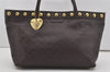 Authentic GUCCI Heart Crest Guccissima Tote Bag GG Leather 207291 Brown 6536I