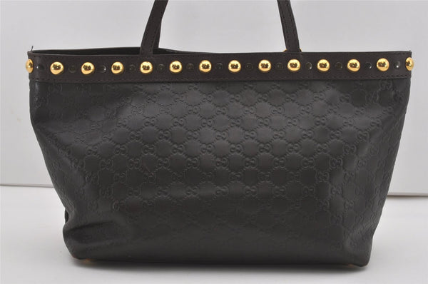 Authentic GUCCI Heart Crest Guccissima Tote Bag GG Leather 207291 Brown 6536I