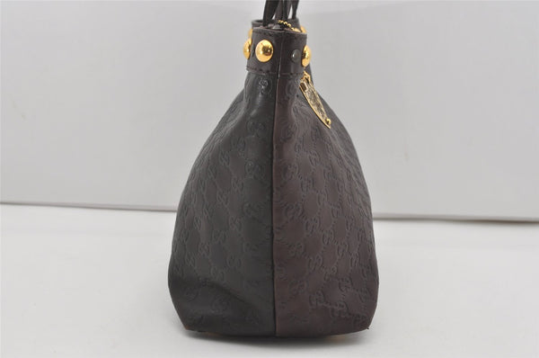 Authentic GUCCI Heart Crest Guccissima Tote Bag GG Leather 207291 Brown 6536I