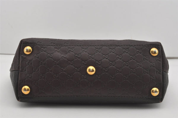 Authentic GUCCI Heart Crest Guccissima Tote Bag GG Leather 207291 Brown 6536I