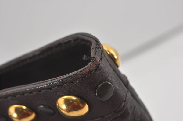 Authentic GUCCI Heart Crest Guccissima Tote Bag GG Leather 207291 Brown 6536I