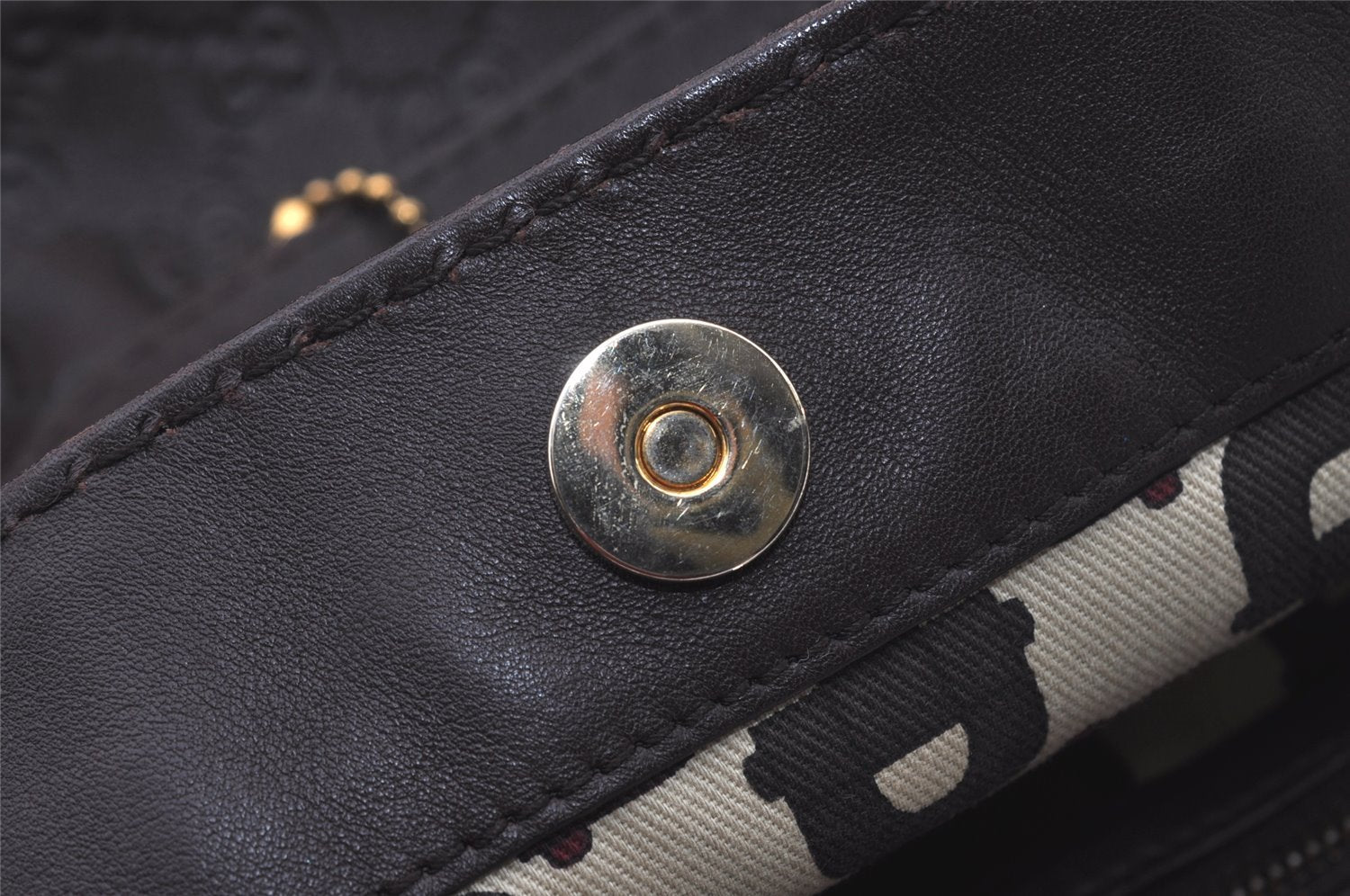 Authentic GUCCI Heart Crest Guccissima Tote Bag GG Leather 207291 Brown 6536I