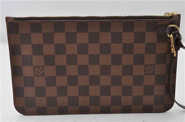 Authentic Louis Vuitton Damier Neverfull Pouch Purse Clutch Bag LV 6537F