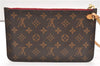 Authentic Louis Vuitton Monogram Neverfull Pouch Purse Clutch Bag Purple 6538F