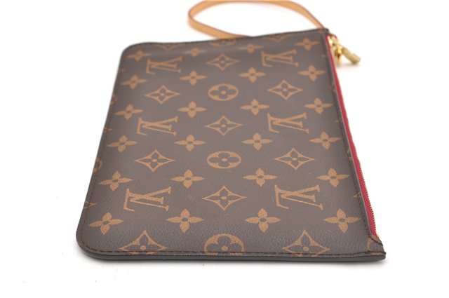 Authentic Louis Vuitton Monogram Neverfull Pouch Purse Clutch Bag Purple 6538F