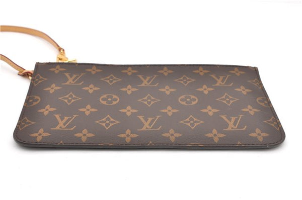 Authentic Louis Vuitton Monogram Neverfull Pouch Purse Clutch Bag Purple 6538F