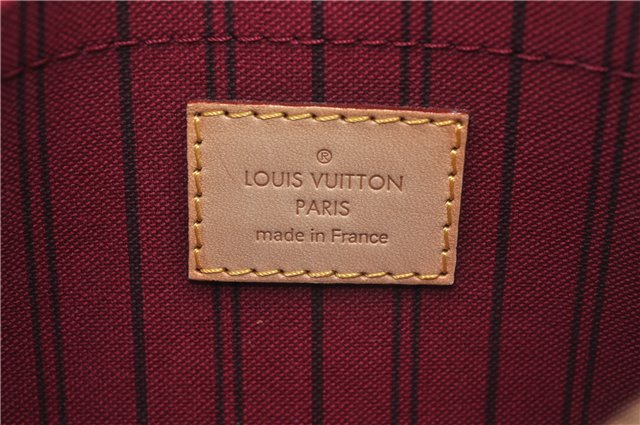 Authentic Louis Vuitton Monogram Neverfull Pouch Purse Clutch Bag Purple 6538F