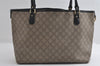 Authentic GUCCI Vintage Shoulder Tote Bag GG PVC Leather 203693 Brown 6538I