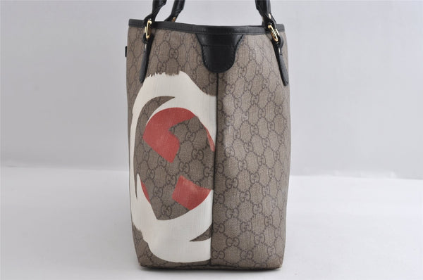 Authentic GUCCI Vintage Shoulder Tote Bag GG PVC Leather 203693 Brown 6538I