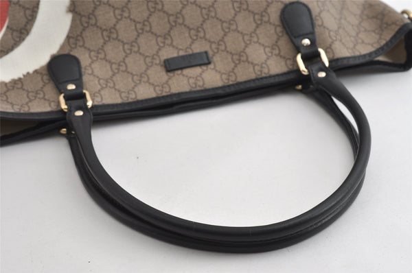 Authentic GUCCI Vintage Shoulder Tote Bag GG PVC Leather 203693 Brown 6538I