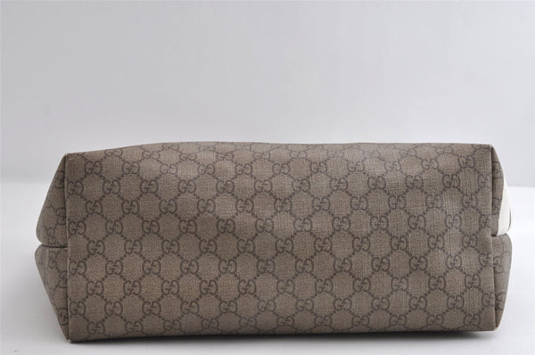 Authentic GUCCI Vintage Shoulder Tote Bag GG PVC Leather 203693 Brown 6538I