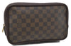 Authentic LOUIS VUITTON Damier Trousse Toilette Clutch Hand Bag N47623 LV 6539C