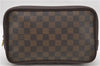 Authentic LOUIS VUITTON Damier Trousse Toilette Clutch Hand Bag N47623 LV 6539C