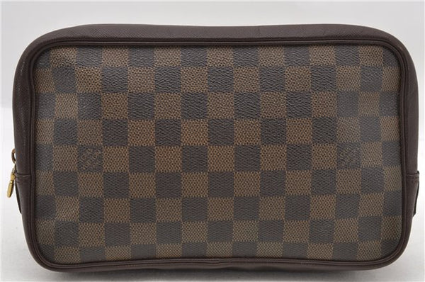 Authentic LOUIS VUITTON Damier Trousse Toilette Clutch Hand Bag N47623 LV 6539C