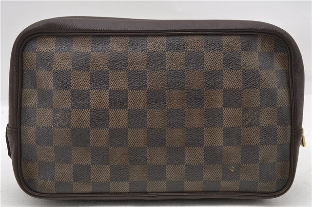 Authentic LOUIS VUITTON Damier Trousse Toilette Clutch Hand Bag N47623 LV 6539C