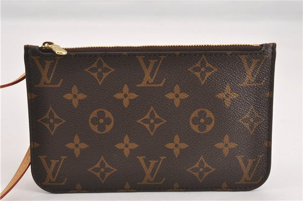 Authentic Louis Vuitton Monogram Neverfull Pouch Purse Clutch Bag Pink LV 6539F