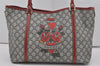 Authentic GUCCI Heart Tattoo Shoulder Tote Bag GG PVC Enamel 197953 Navy 6539I